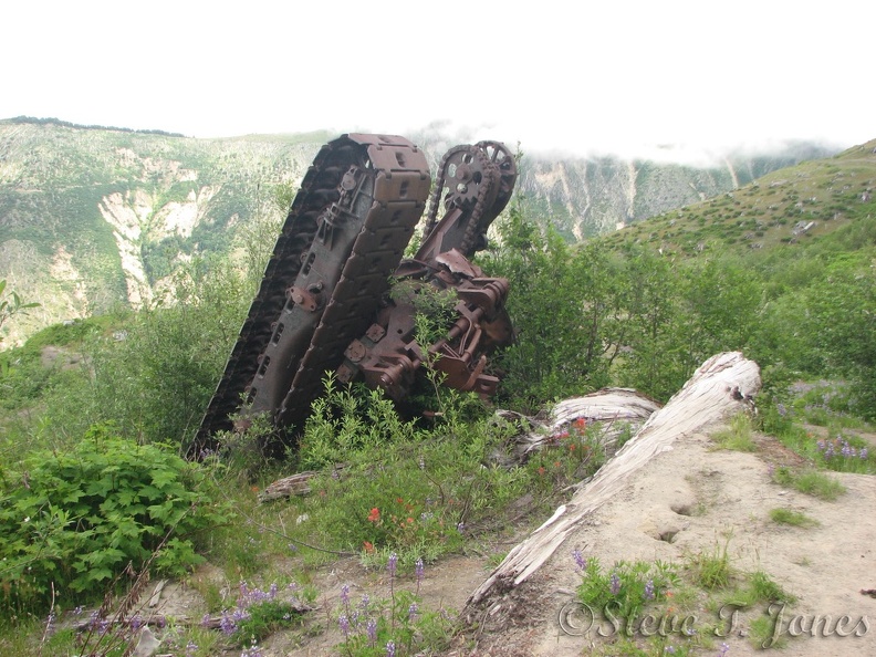 More equipment destroyed in the volcanic blast of 1980. Not a flake of paint remains on this equipment. The paint was completely scoured off by the blast debris.