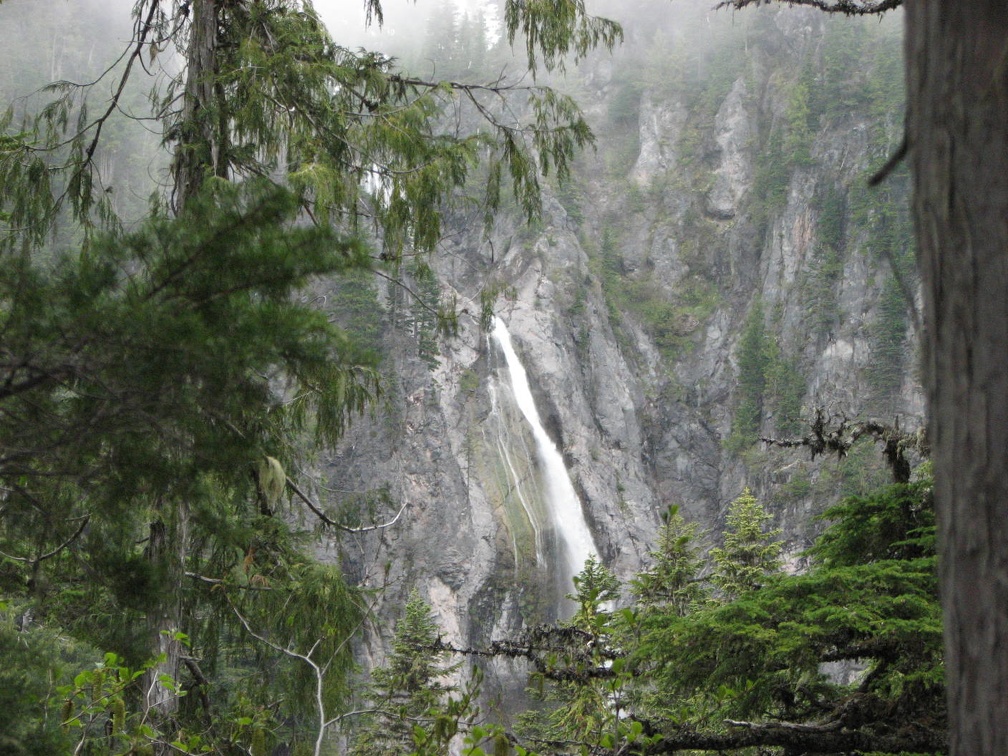 An off-trail wandering provides this view of Comet Falls.