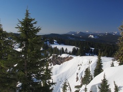 A scenic view around Crater Lake.