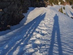 The end of the day casts long shadows along the trail.