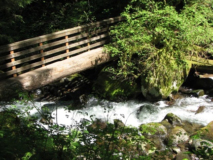 Bridge across Horsetail Creek just above Triple Falls.