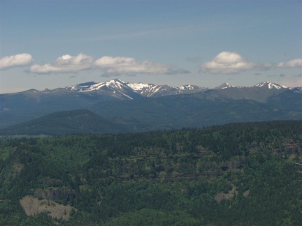 Loooking north, late snows still clings to Silver Star Mountain in June 2008. This is taken from the viewpoint about 1/2 mile to the east of Devil's Rest.