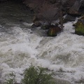 The Deschutes Rivers churns over a series of falls along the trail.