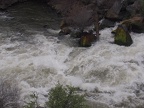 The Deschutes Rivers churns over a series of falls along the trail.
