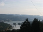 Climbing up Ruckel Ridge affords nice views of the Columbia River. This is looking to the east. The Bridge of the Gods is in the distance.