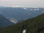 You can barely see Bonneville Dam from the clearing near Camp Smokey.