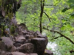 Another example of where the trail was blasted out of the Basalt. The trail was built between 1916 and 1919.