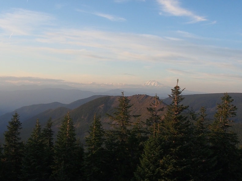 Saturday night we walked up to Chinidere Peak just before sunset. The summit has spectacular 360 degree views. This is Mt. Adams.