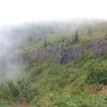 Fog shrouds the mountainside along Ed's Trail.