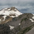 The Timberline Trail above Lamberson Butte is above timberline and the terrain becomes to harsh for most plants. A small strem flows from a snowfield and becomes part of Newton Creek.