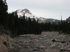 Newton Creek Trail descends on a lateral moraine and there are some nice views back up the trail of Mt. Hood.