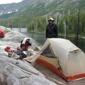 Camping at Upper Snow Lake. We got the last good camping spot.