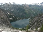 Colchuck Lake comes into view dropping down from Asgard Pass.