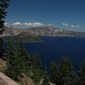 Back on the paved trail heading towards the lodge, you can stop and admire the beautiful blue of Crater Lake.