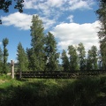 This is one of the two large footbridges that cross sluggish streams on the Gibbons Creek Wildlife Trail near Washougal Washington.