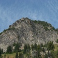 Columnar basalt points skyward along the Glacier View Trail.