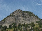 Columnar basalt points skyward along the Glacier View Trail.