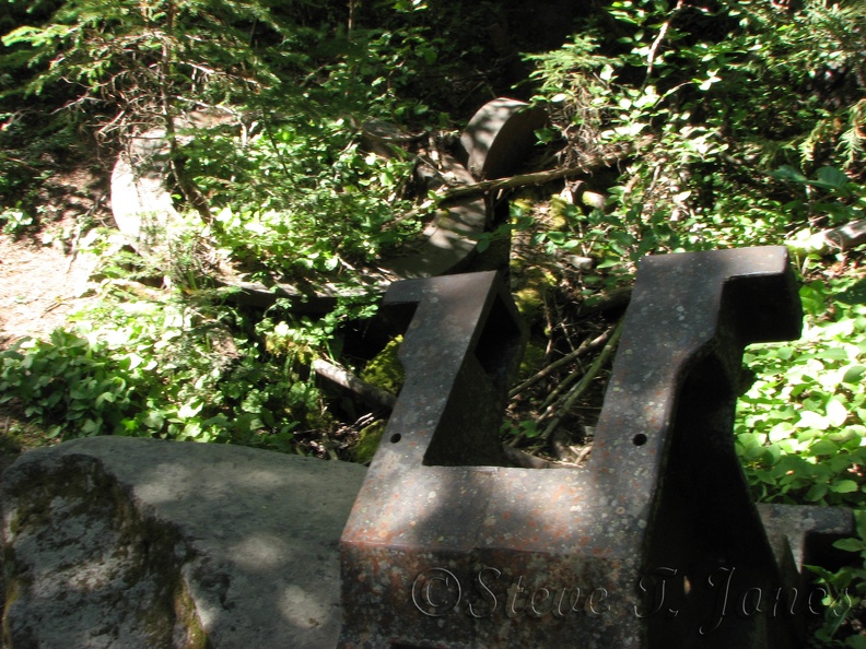 Old copper mining equipment is slowly being overgrown along the Glacier Basin Trail. You can only see the ruins in a couple of places along the trail.