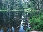 West Lake is a jewel of a lake nestled in the trees below Glacier View. The lake bottom has a moderate slope and it makes a great place for a summer swim in a cold lake.