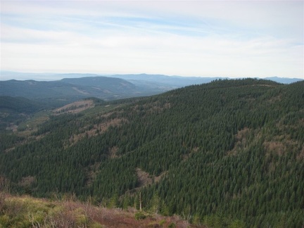 The trail comes out of the trees after about the 1st mile and there are nice views to the north and east from the Grouse Vista Trail.