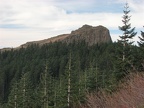 Sturgeon Rock showing the columnar basalt, viewed from the Grouse Vista Trail.