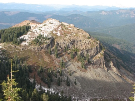 Looking northwest to a view of Ed's Trail as seen from Silver Star Mountain.