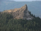 Sturgeon Rock showing the columnar basalt, viewed from Silver Star Mountain.