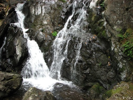 The bottom of Hardy Falls cascades beside the Hamilton Mountain Trail.