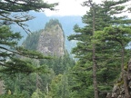 Beacon Rock viewed from Little Beacon Rock Trail.