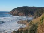 A nice picture of Tillamook Head jutting into the ocean near Indian Beach. This is from a viewpoint with a bench which is just north of Indian Beach.