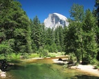 Merced River Half Dome in Yosemite Valley California