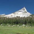 Long Meadow in Yosemite National Park looking towards Cathedral Pass and Cathedral Peak.