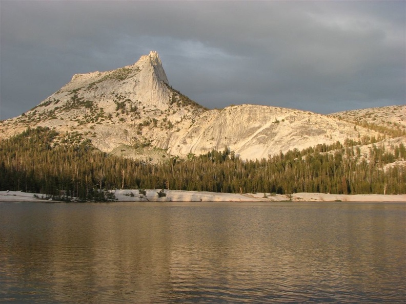 Lower Cathedral Lake and Cathedral Peak in Yosemite National Park.