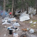 Our campsite for night three of our trip. This is in the upper Lyell Canyon in Yosemite National Park.