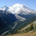 Mt. Rainier and the West Fork of the White River from the edge of Grand Park in Mt. Rainier National Park.