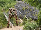 Suspension bridge across the Muddy River