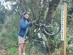 Here is the end of the gravel portion of the Lewis and Clark Discovery Trail. This trailhead is near Ilwaco, WA and is uphill about .3 miles from the paved parking lot.