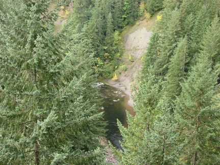 A view of the Lewis River about 300 feet below the Lewis River Trail.