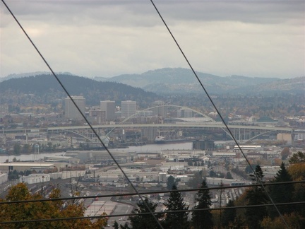 Extending the hike on the Maple Trail leads back to a junction to a knoll with this overlook of the Portland industrial area. This is looking to the northeast.