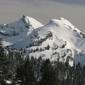 From left to right, Unicorn Peak, Foss Peak are part of the eastern Tatoosh Range.