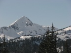 Pyramid Peak on an early spring day glows in the afternoon sun.