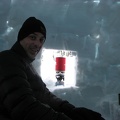 I cut a couple of windows in the igloo the next morning so we could cook while sitting inside.