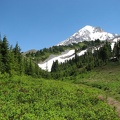 Taking a side trail near Cairn Basin reveals this tranquil view of Mt. Hood.