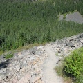 From the switchbacks on the rockfield, you can see how well maintained the Mazama Trail is.