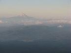 Looking south at Mt. Hood with Mt. Jefferson peaking out on the left side of Mt. Hood.