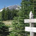 Mt. Adams and the Trail 183 signpost where it intersects with Trail 9.