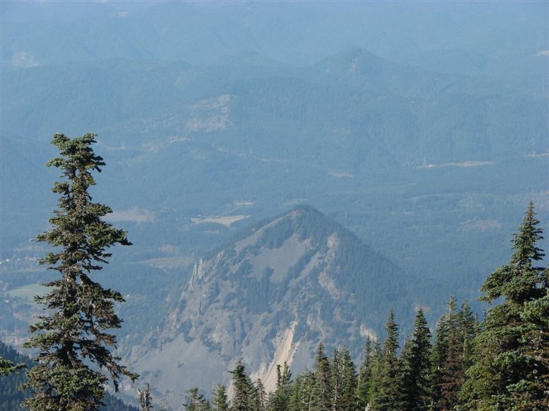 Wind Mountain seems so small and far below at this viewpoint along the Mt. Defiance Trail.