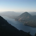 One of the viewpoints along the Mt. Defiance Trail provides this view of the Columbia River Gorge to the west. Round Mountain is towards the center of the picture.