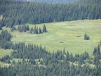 Looking down from Mt. Fremont down to Grand Park. The Northern Loop trail can be seen on the left.