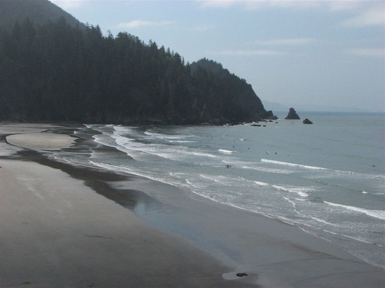 Beach at Oswald West State Park. This view is near the beginning of the lower Neahkahnie Mountain Trail.